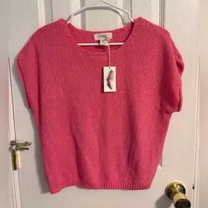 Jessica Simpson Bright Pink Short-Sleeve Sweater